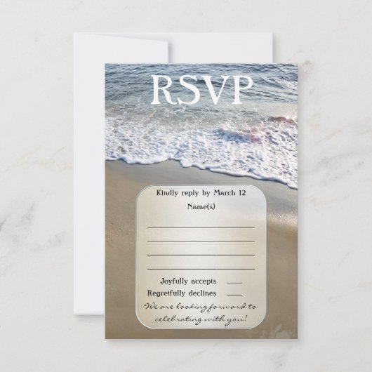 Dream Beach Wedding RSVP Card Kaart (Voorkant)