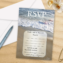 Dream Beach Wedding RSVP Card Kaart