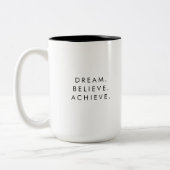 Dream Believe Aangepaste Geslaagd Prijs Tweekleurige Koffiemok (Links)