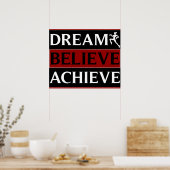 Dream Believe Achieve Fitness Poster (Keuken)