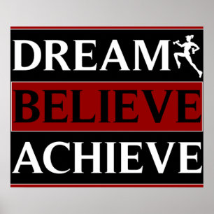 Dream Believe Achieve Fitness Poster