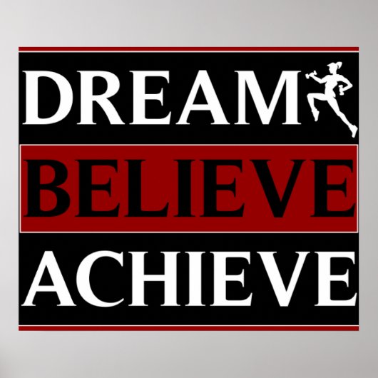 Dream Believe Achieve Fitness Poster (Voorkant)