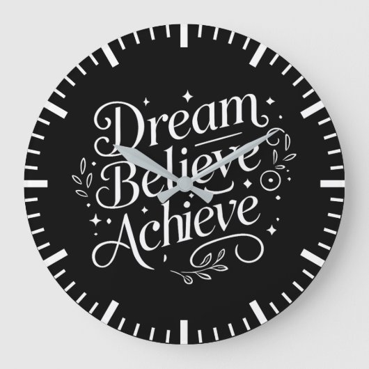 Dream Believe Achieve - Gym, drukte, succes Grote Klok (Voorkant)
