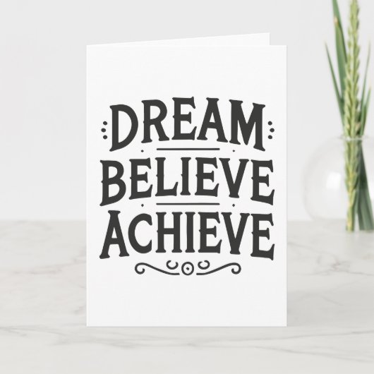 Dream Believe Achieve - Gym, drukte, succes Kaart (Voorkant)