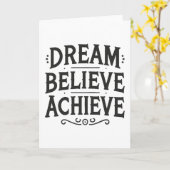 Dream Believe Achieve - Gym, drukte, succes Kaart (Gele Bloem)