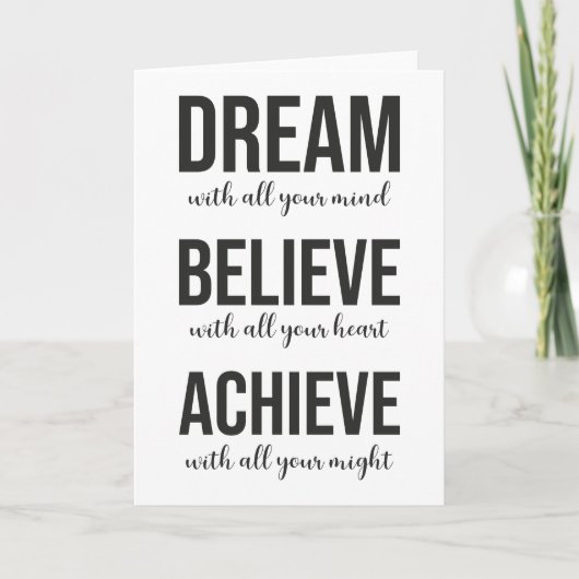 Dream Believe Achieve - Gym, drukte, succes Kaart (Voorkant)