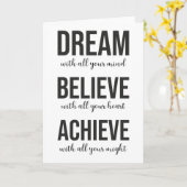 Dream Believe Achieve - Gym, drukte, succes Kaart (Gele Bloem)