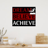 Dream Believe Achieve Gymnastics Poster (Keuken)