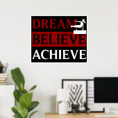 Dream Believe Achieve Gymnastics Poster (Thuiskantoor)