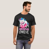 Dream Believe Achieve Rainbow Myth Fairytale Unico T-shirt (Voorkant volledig)