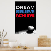 Dream Believe Bereik Motivatie Basketbal Poster (Keuken)