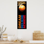 Dream Believe bereiken basketbal stijlvolle deur Poster (Keuken)