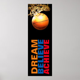 Dream Believe bereiken basketbal stijlvolle deur Poster