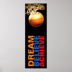 Dream Believe bereiken basketbal stijlvolle deur Poster