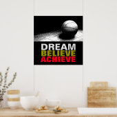 Dream Believe Bereiken Pop Art Basketbal Poster (Keuken)