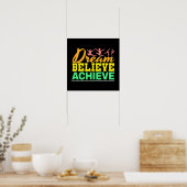 Dream Believe Quote - Gymnastiek voor vrouwen Poster (Keuken)