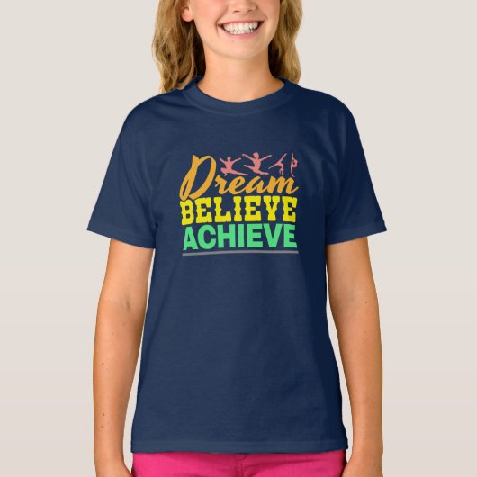Dream Believe Quote - Gymnastiek voor vrouwen T-shirt (Voorkant)