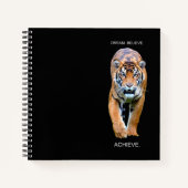 Dream Believe Succes behalen Quote Tiger Elegant Notitieboek (Voorkant)