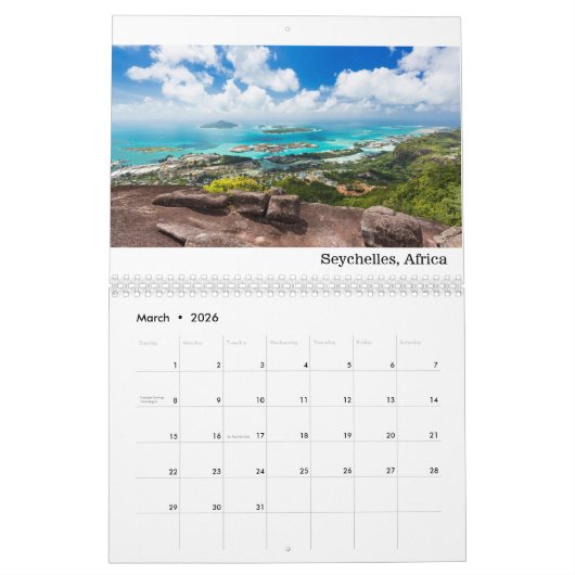 Dream-bestemmingen agenda kalender (Mar 2026)