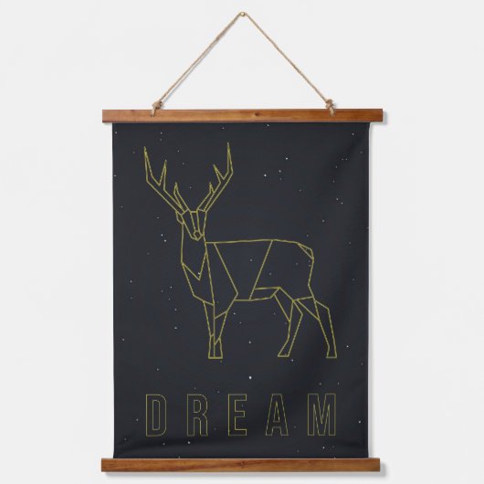 Dream-bevestiging poster geel origamihert hangend wandkleed (Voorkant)