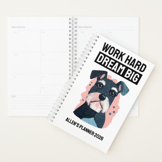 Dream Big 2026 Planner - Schnauzer Lover Gift (Display)
