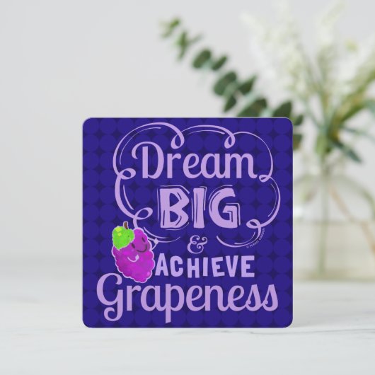 Dream Big and Achieve Grapeness - Grape Pun Feestdagenkaart (Staand voorkant)