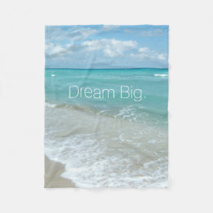 Dream Big Aqua Beach Ocean Scene Landschap Fleece Deken