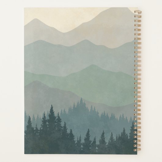 Dream Big Blue Boho Mountains Retro Planner (Achterkant)