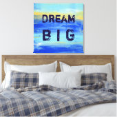Dream Big - Blue Turquoise Nautical Abstract Art Canvas Afdruk (Insitu (Slaapkamer))
