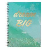 Dream BIG Blue Waterverf | Publicatieblad Notitieboek (Voorkant)