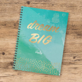 Dream BIG Blue Waterverf | Publicatieblad Notitieboek