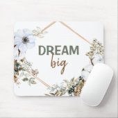 Dream Big Boho Chic Pampas Grass Insping Quote Muismat (Met muis)
