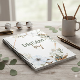 Dream Big Boho Chic Pampas Grass Insping Quote Notitieboek
