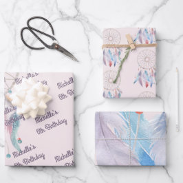 Dream Big Boho Dreamweaver Birthday Inpakpapier Vel