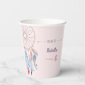 Dream Big Boho Dreamweaver Birthday Papieren Bekers (Achterkant)