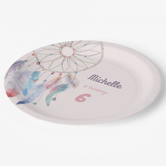 Dream Big Boho Dreamweaver Birthday Papieren Bordje (Gekanteld)