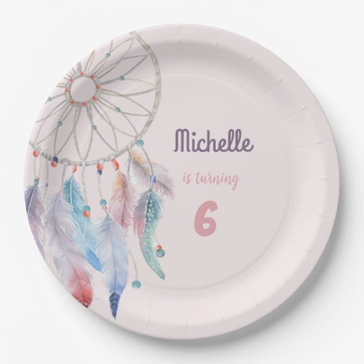 Dream Big Boho Dreamweaver Birthday Papieren Bordje (Voorkant)