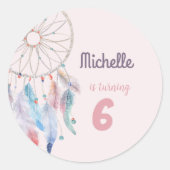 Dream Big Boho Dreamweaver Birthday Ronde Sticker (Voorkant)