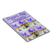 Dream Big Book Viola Paarse Flower Waterverf Art Notitieboek (Rechterzijde)
