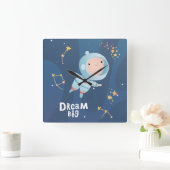 Dream Big Boy Astronaut Acrylwall Clock Vierkante Klok (Huis)