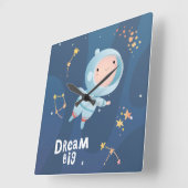 Dream Big Boy Astronaut Acrylwall Clock Vierkante Klok (Hoek)