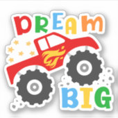 Dream Big Boy's Truck Custom-Cut Vinyl Stickers (Voorkant)