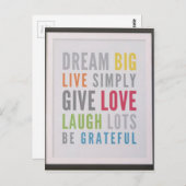 Dream Big Briefkaart Blijf in contact (Voorkant / Achterkant)