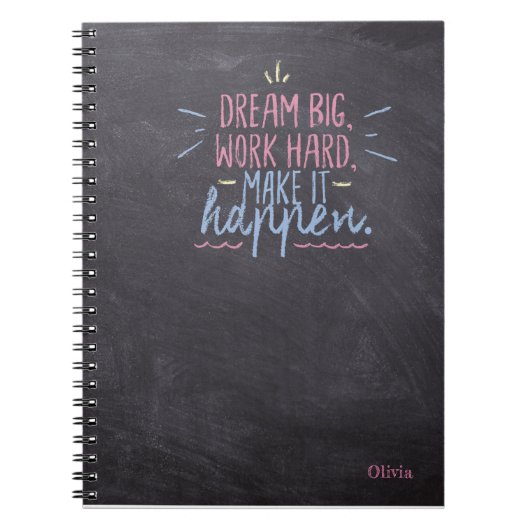 Dream Big Chalkboard Notitieboek (Voorkant)