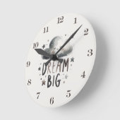 Dream Big Cloud and Stars Nursery Wall Clock Ronde Klok (Hoek)