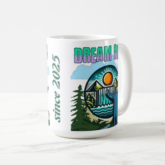 Dream Big Coffee Mok – Inspirerend Quote Cup (Voorkant rechts)