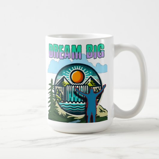 Dream Big Coffee Mok – Inspirerend Quote Cup (Rechts)