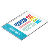 DREAM BIG coole typografie heldere kleuren Notitieboek (Linkerzijde)
