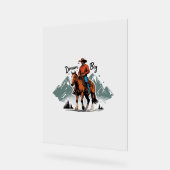 Dream Big - Cowboy Riding Horse Acryl Bord (Hoek)