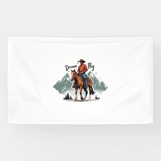 Dream Big - Cowboy Riding Horse Spandoek (Horizontaal)